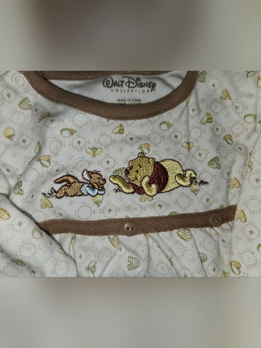 Disney Winnie the Pooh Baby Sleepwear Set with Sherpa Booties - Cream & Beige - Picture 2 of 5